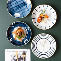 japanese ceramic dish soup plate deep breakfast plate household tableware dessert plate western food fruit salad steak plate