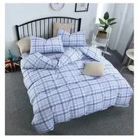 modern simple adult single double color striped bed pure cotton children pillowcase plaid dyed washed cotton mattress cover