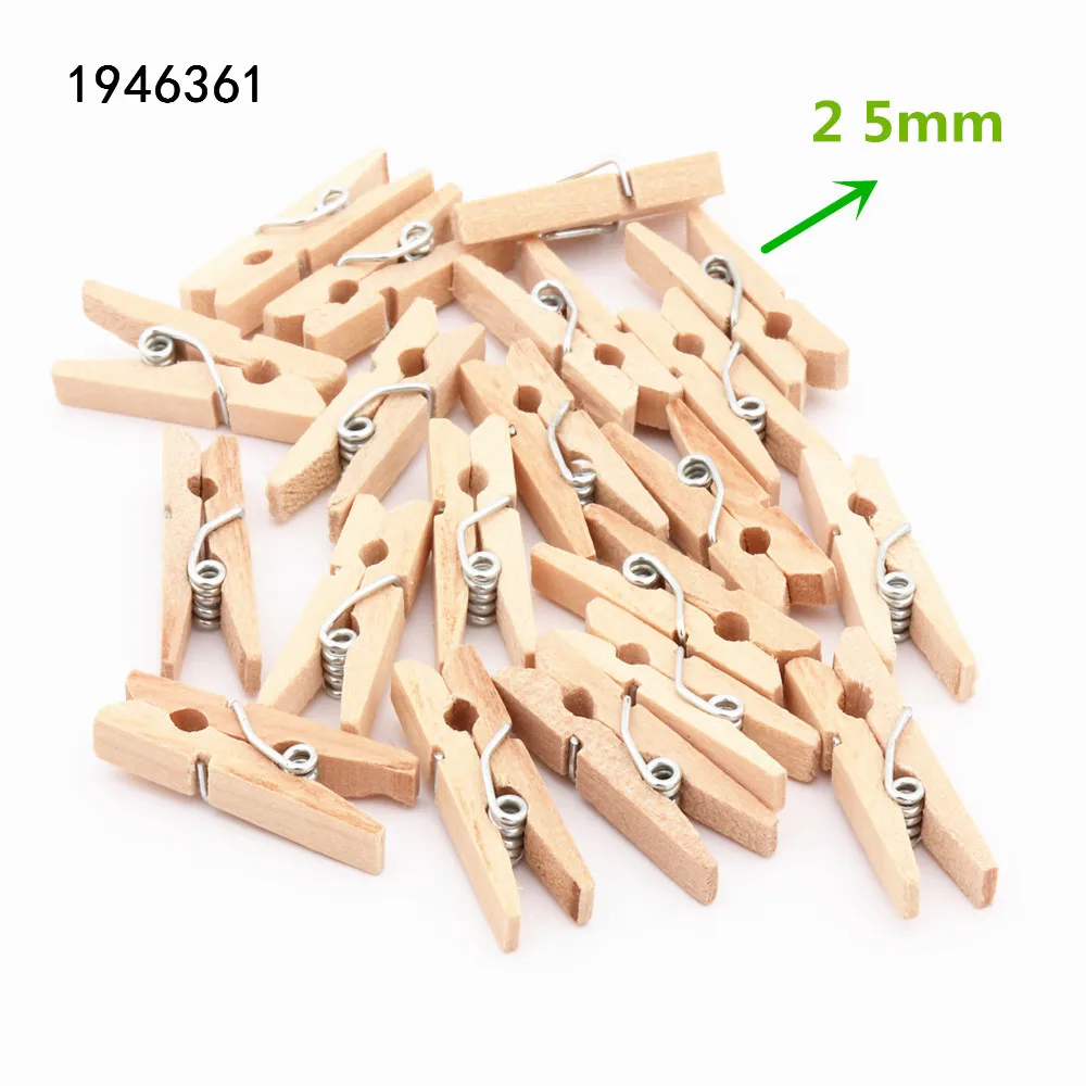 20pcs 25mm 25 мм, 35 мм, 45 мм, 60 мм, 72 мм, цветные деревянные зажимы для фотографий, прищепки, декоративные зажимы, школьные офисные зажимы - Цвет: 20pcs 25mm