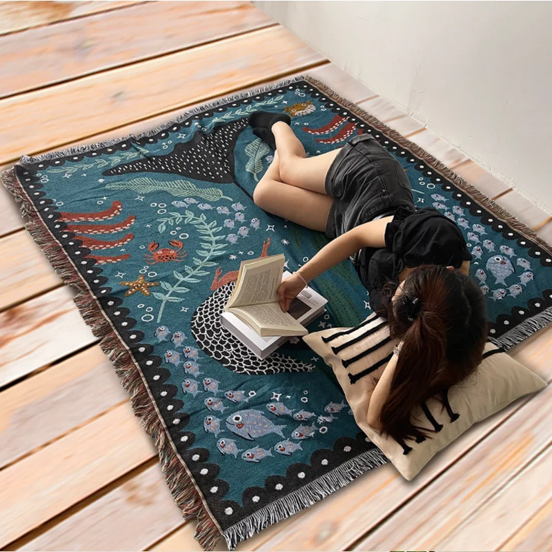 

XT001 Nordic Trend Blanket Travel Carpet Bohemian Leisure Blanket Cover Sofa Towel Line Blanket Sofa Cover Blanket
