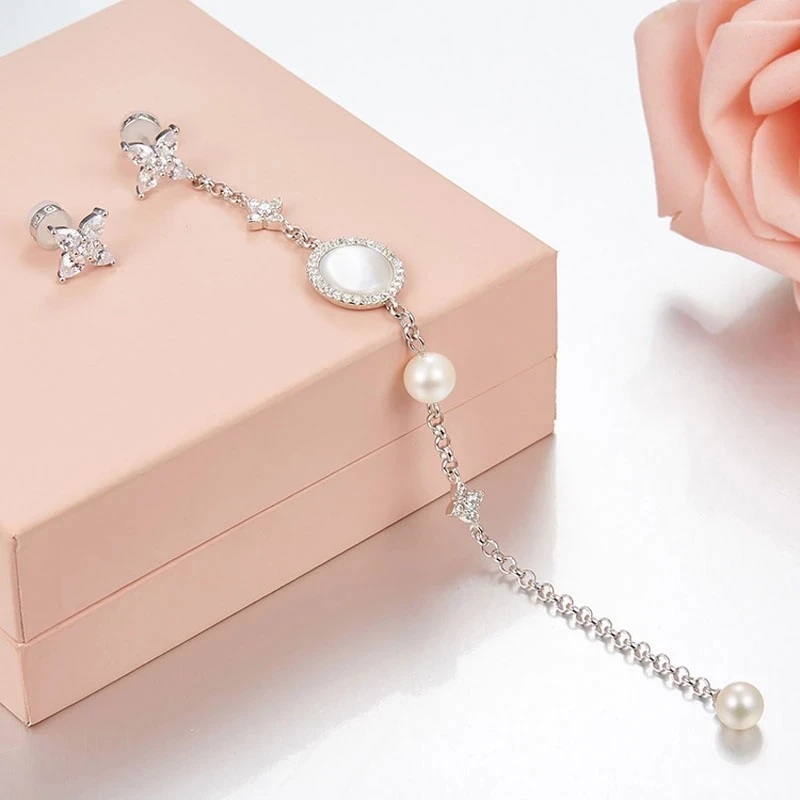 

Женские серьги из серебра 925 пробы, со звездой и жемчугом