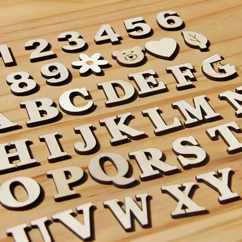 

Creative Mixed A-z Alphabet Wood Letter Wooden Number Sticker Craft 3d Scrapbooking home Decor Self-adhesive Diy Alphanumeric