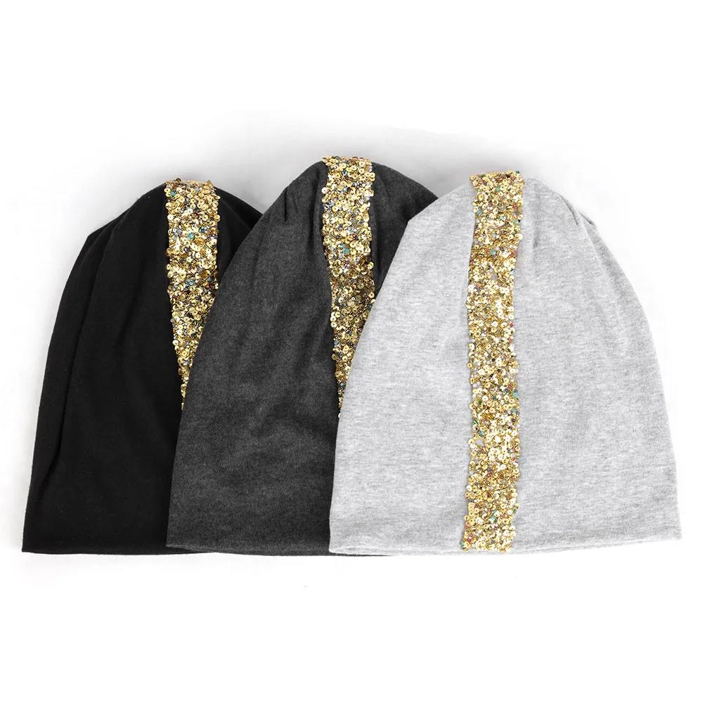 Шапки женские осенние из хлопка разноцветные стразы | Аксессуары для одежды