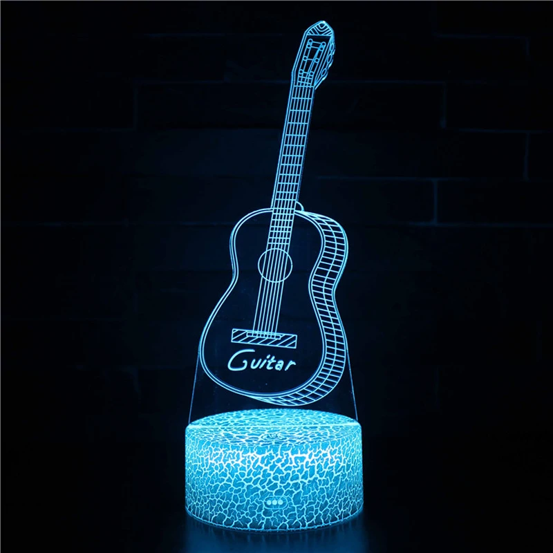 Acrylic Table Lamp LED Touch Remote Control 3D Guitar Violin For Home Room Decor Light Holiday Creative Gift Night Lights | Освещение