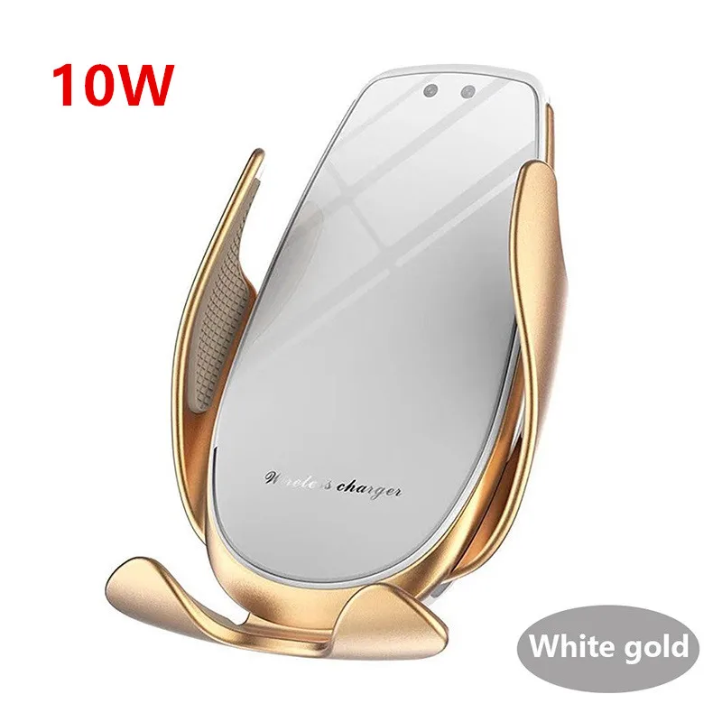 10W White 15 Вт 10 Вт Супер быстрая Беспроводная зарядная станция Инфракрасный датчик Автоматическая Зажимная Автомобильная Подставка для зарядки телефона держатель для Iphone samsung - Цвет: 10W White