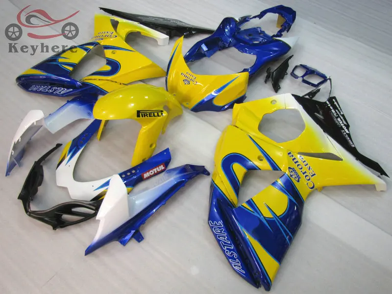 100% набор обтекателей для Suzuki GSXR 1000 2009 2010 2011 2012 Желтая Корона комплекты