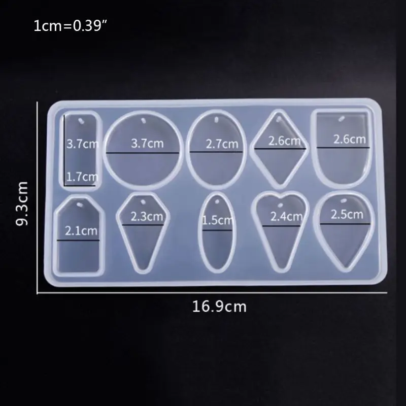

2 Pcs/set New DIY Crystal Epoxy Mould UV Resin Necklace Pendant Earrings Mold