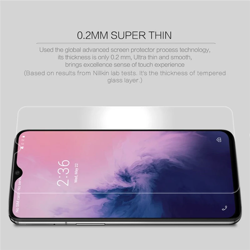 Vidrio templado para Oneplus 7 T, Protector de pantalla HD de vidrio templado para Oneplus 7 T, vidrio Protector para OnePlus 7 T 1 + 7 t Wolfsay, 2 uds.-1