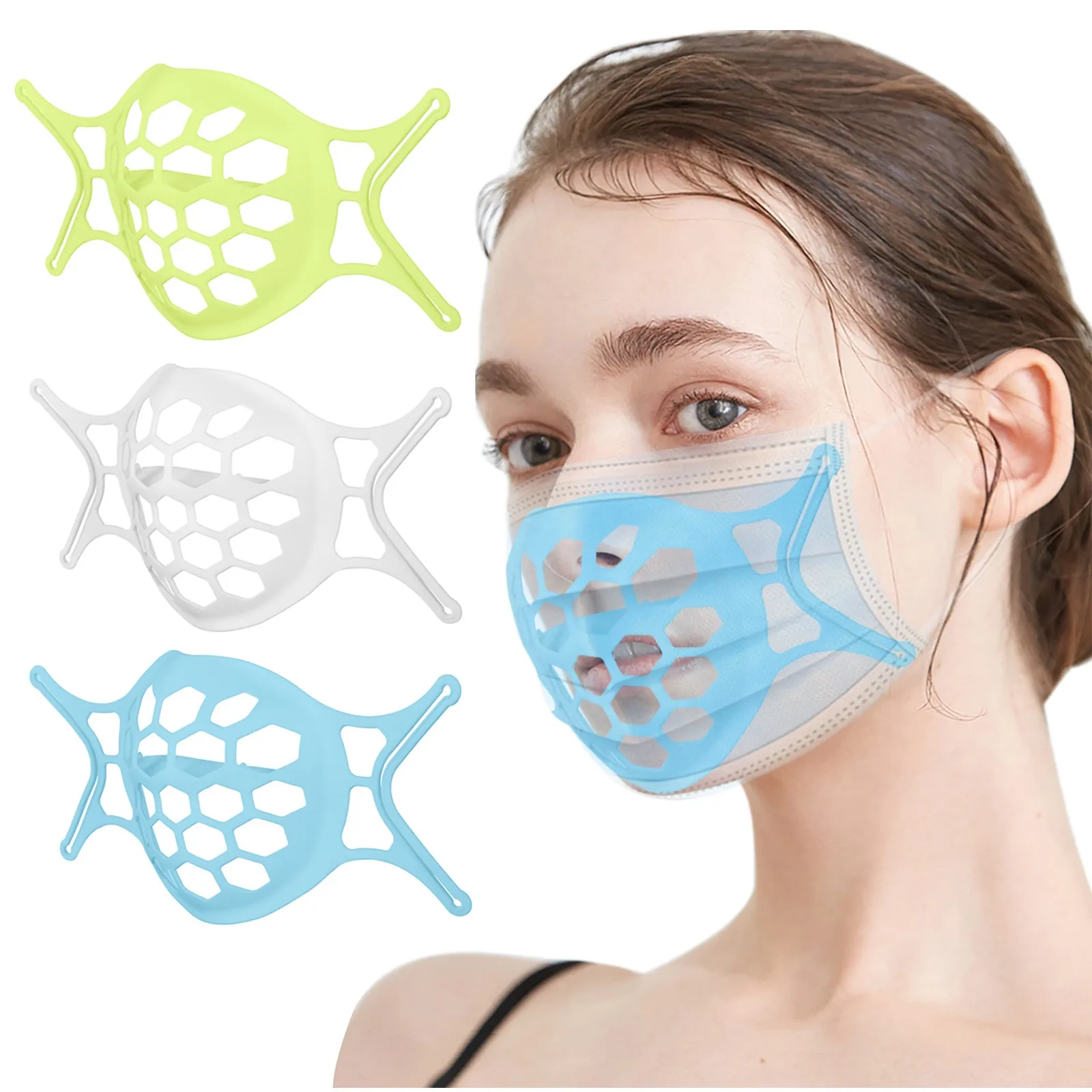 

masque 3D Mask Bracket -Silicone Face Mask Bracket-3D Mask Bracket Inner Support Frame Mouth Cover Hollow Out Protective Mask