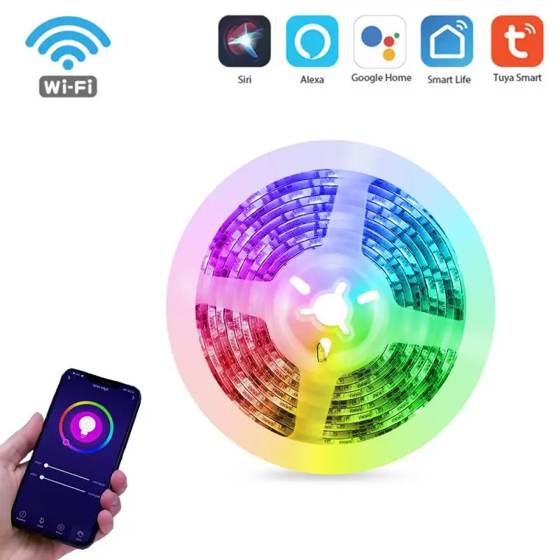 

Умная Светодиодная лента Nite Bird с поддержкой Wi-Fi, RGB-подсветильник ка, 5050 светодиодов, пульт дистанционного управления с поддержкой музыки Tuya ...