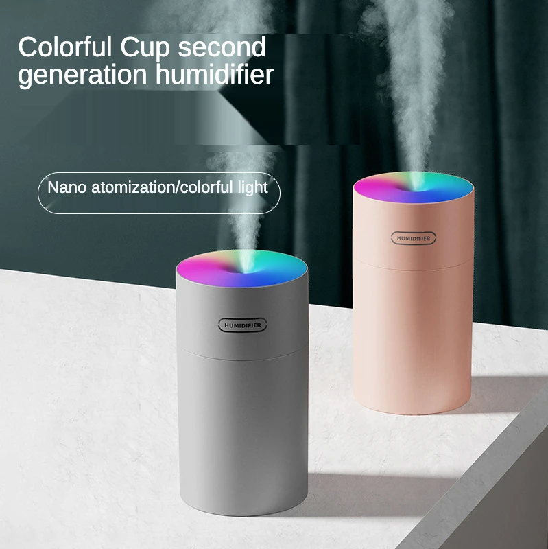 

2021 colorful humidifier usb home mute creative night light car mini air purification big spray air humidifier