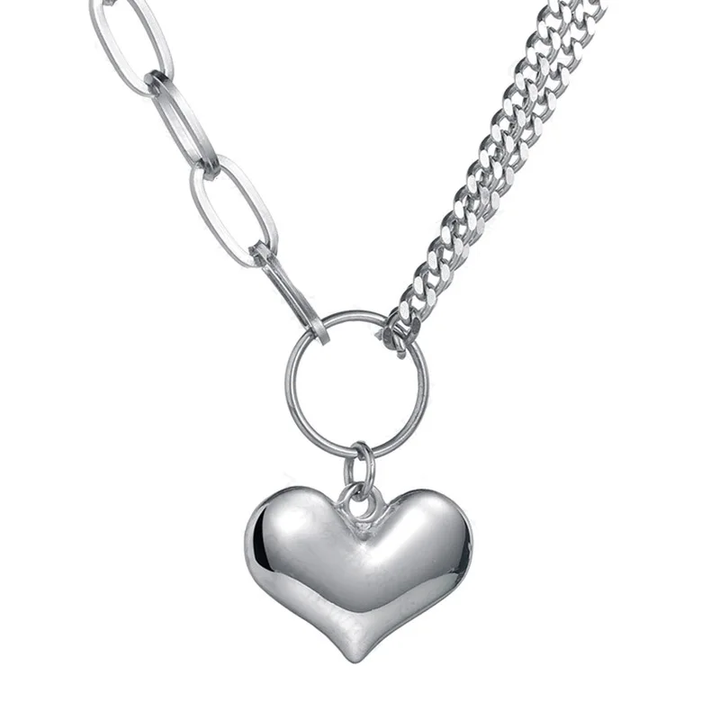 Цепочка женская из нержавеющей стали с кулоном в виде сердца | Украшения и