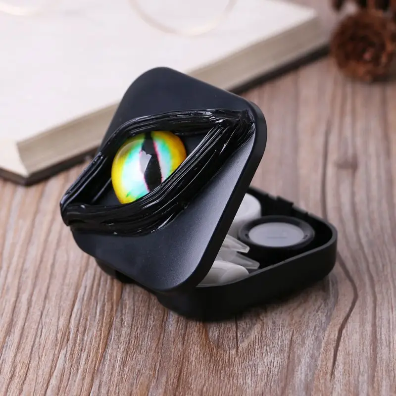 Чехол для контактных линз милые подарки на Хэллоуин Индивидуальная коробка глаз