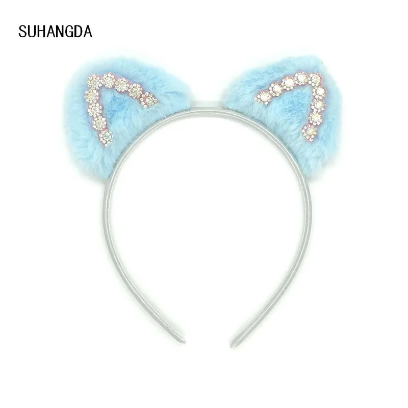 5 цветов Лидер продаж плюш с украшением в виде кошачьих ушек Детская повязка для