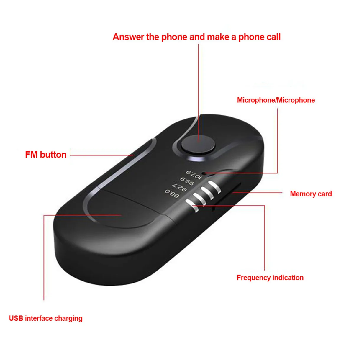 

5V 2.4GHz Car BT Receiver USB Car MP3 Player BT Connection FM Transmission TF Card Playback Support Hands-Free Calls