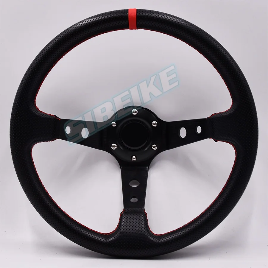 Универсальный гоночный руль глубокая тарелка из ПВХ кожи 6-болтовое дрифтерное
