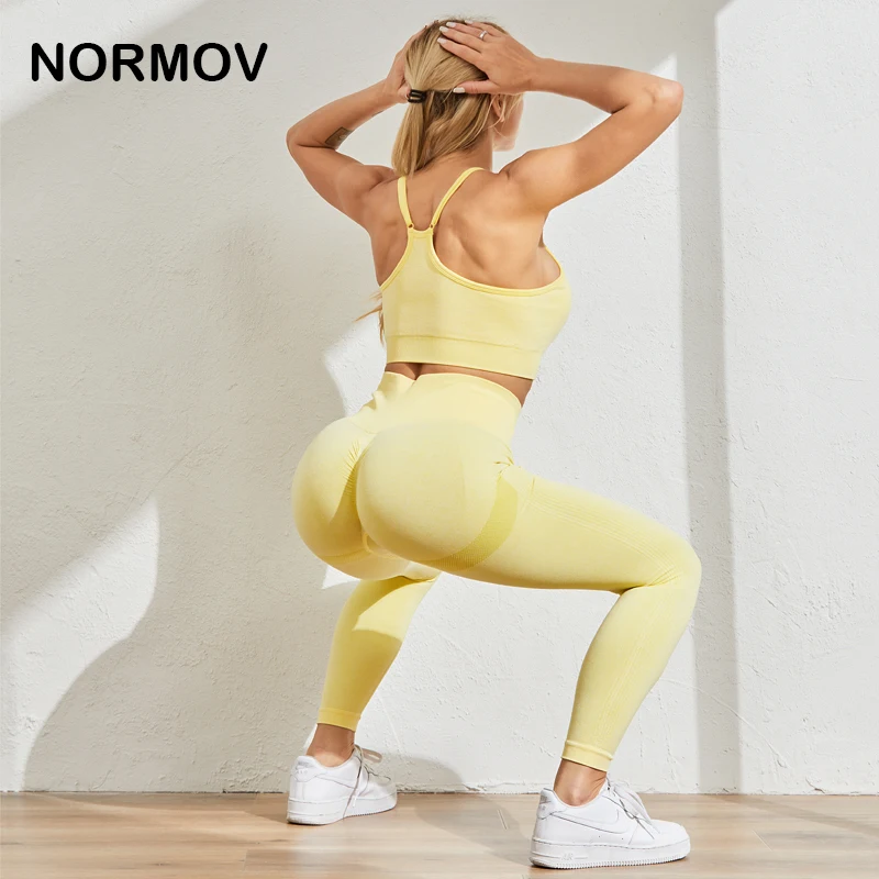

NORMOV 2021 New Hot Sale Fitness Female Full Length Leggings 12 Colors Running Pants Comfortable And Formfitting Yoga Pants