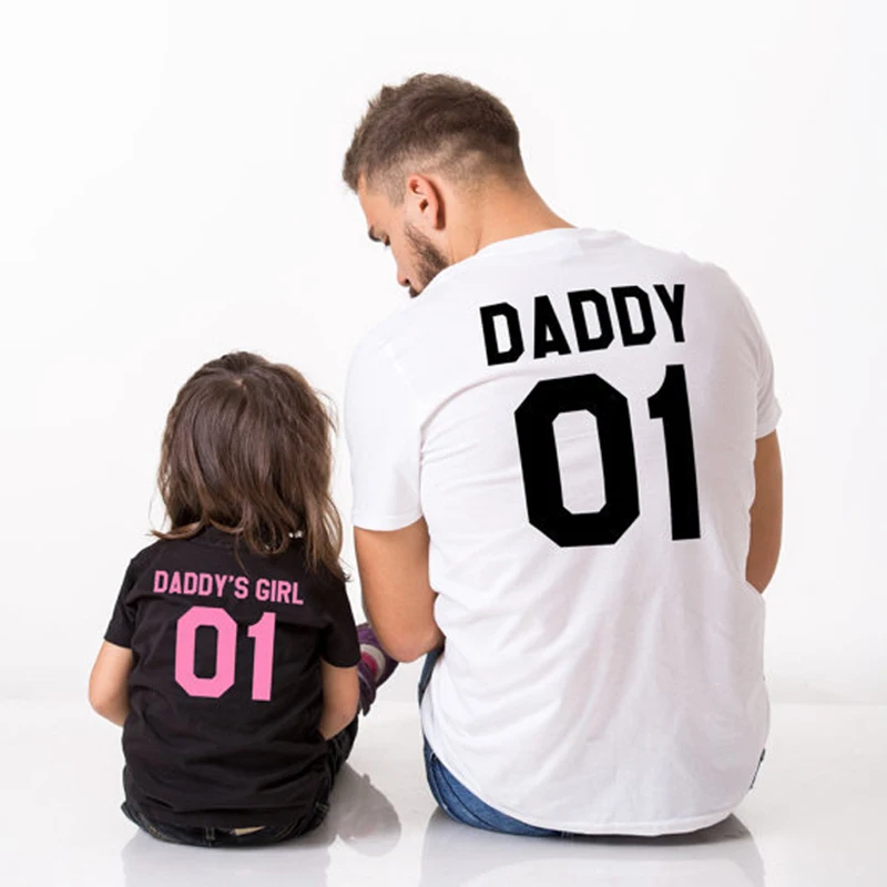 Семейная футболка с коротким рукавом для папы и девушки семейные подходящие