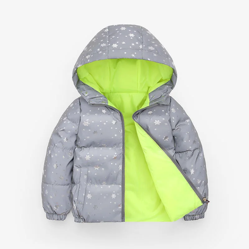 

Winter Jacket For Girls Toddler Baby Glow Hooded Coat Girls Fashion Waterproof Thick Warm Down Jacket Kids Zipper Sport Jackets