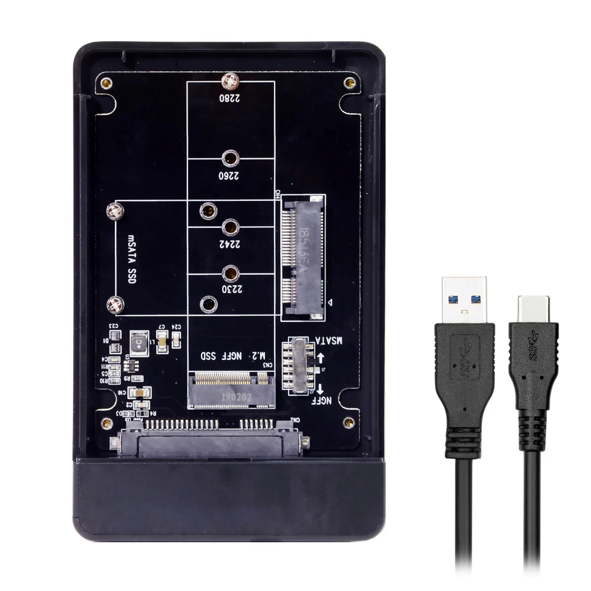 NGFF Combo M.2 B ключ и mSATA SSD на USB Type C конвертер чехол с переключателем|Компьютерные