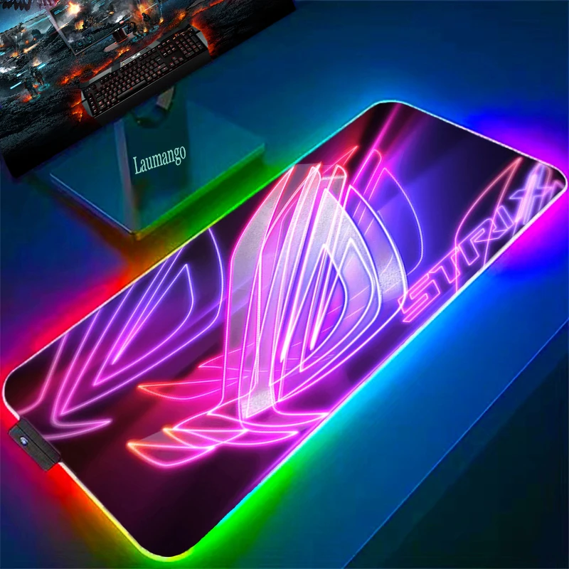 

Asus RGB LED Effect Mause Pad Gamer Rug Mouse Gaming Accessories Carpets Deskmat Game Mats Cs Go Data Frog Computer Desk Mat Diy