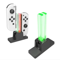 1 pcs switch led left and right handles colorful two in one dual seat charger fast charging dock station for nintendo