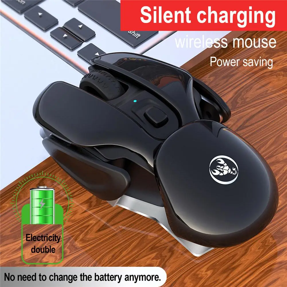 

T37 1600 DPI Optical Wireless Silent Mouse Rechargeable Mouse 2.4G Receiver 4 Button Office Computer Mouse For PC Laptop