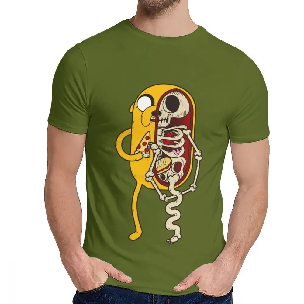 Армейский зеленый Мужская футболка Adventure Time хорошая хлопковая Новая мужская Винтажная футболка с круглым вырезом - Цвет: Армейский зеленый