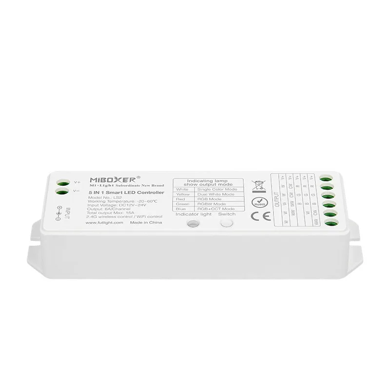 DC12-24V 5 в 1 умный светодиодный светильник контроллер 2 4 ГГц один цвет RGB CCT полосы 15A