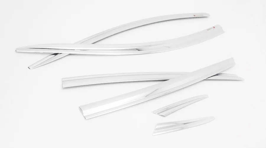 

Chrome Door Visor Side Window Deflector Shade Sun Rain Shield Silver Trips Eaves for Chevrolet Malibu xl