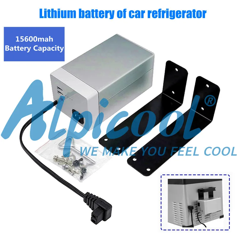 15600mah Alpicool Portable Battery DC12V/6A For Car Freezer Fridge Lithium Battery With Metal Casing And Two USB Ports