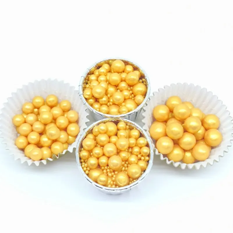 15 г съедобный Золотой Имитация Жемчуга сахар мяч Fondant (сахарная) выпечка торта DIY