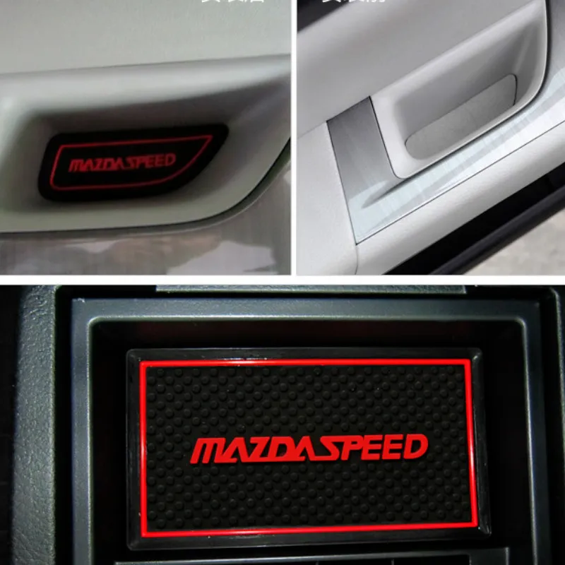 

8pcs/set Car Accessories Gate Slot Pad Rubber Car-cup Interior Cup Cushion Door Mat Cup Covers For mazda6 atenza (Year:2009-2015