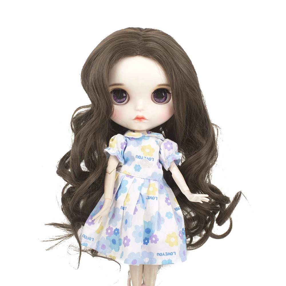 

Aidolla Blyth Dolls Hair Wig Long Curly Hair DIY Doll Accessories Natural Color High Temperature Fiber Wavy Wig For DIY Doll