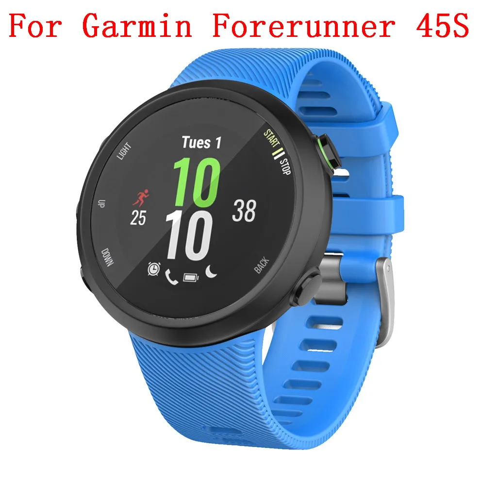 Для Garmin Forerunner 45 45S спортивный мягкий силиконовый сменный ремешок для наручных часов Смарт-часы носимые Аксессуары#1019