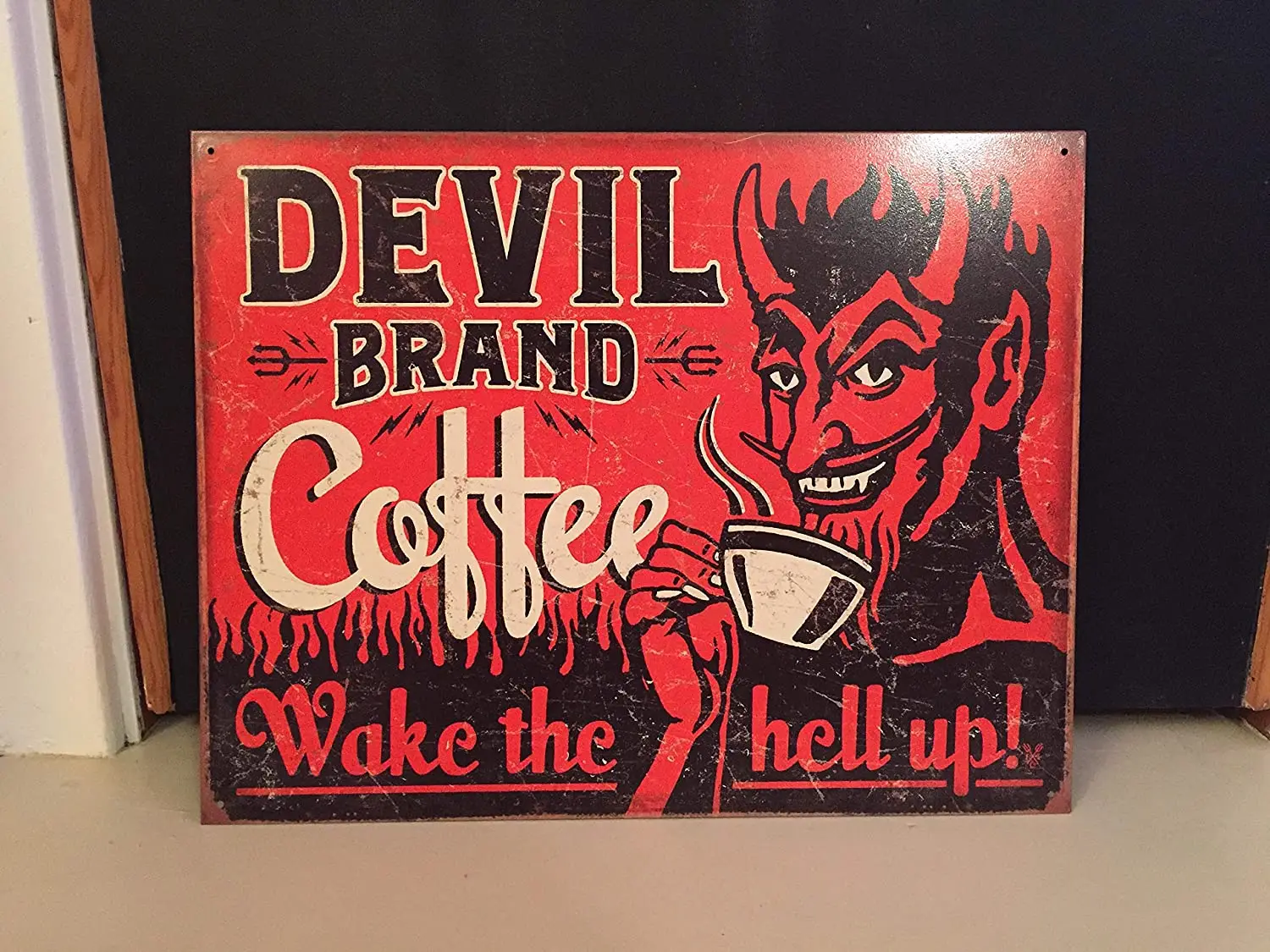 

Devil Brand Coffee Vintage Reproduction Metal Sign 12" x 8"