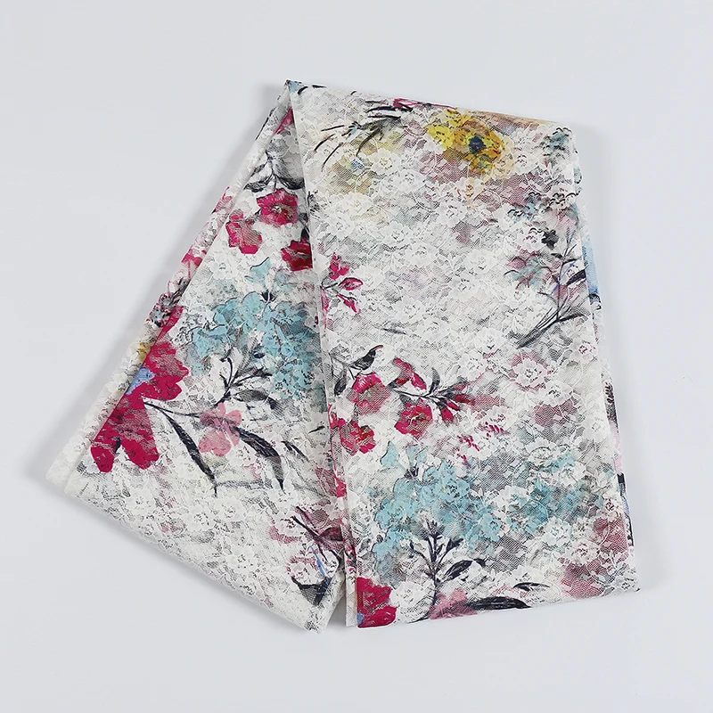 

Small chrysanthemum pure cotton lace fabric printing sexy breathable washable ladies decorative bra webbing cloth bag lace dress