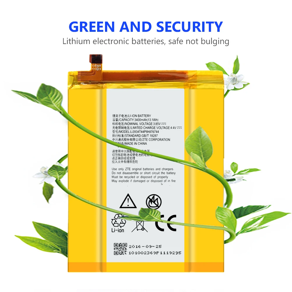 

Genuine Rechargeable Phone Bateria 3400mAh Lithium Battery Li3934T44P8h876744 Batteries For ZTE ZMax Pro Z981 With Tools