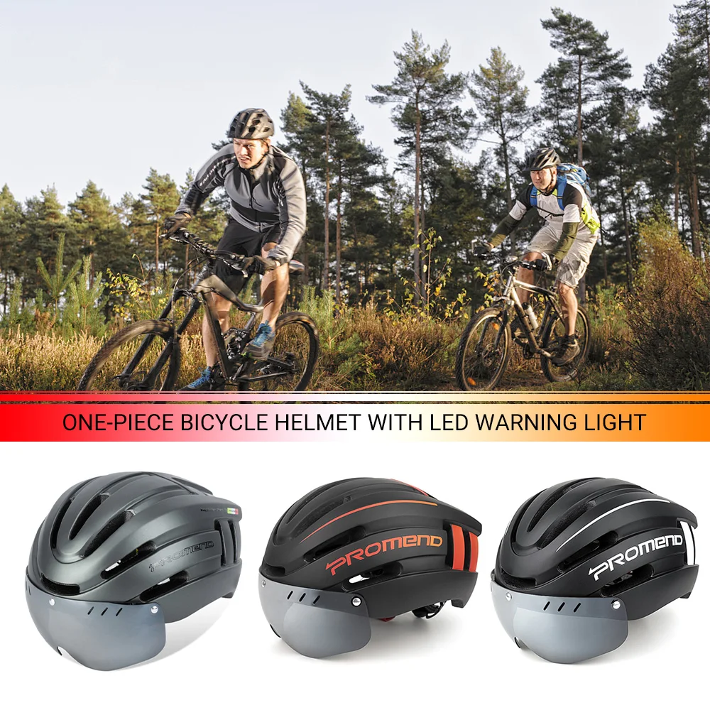 

Bicycle Helmet Integrally-Molded LED Light Recharge Professional Road Mountain Bike Sport Helmets Outdoor Protector MTB Safe Hat