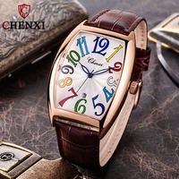 brown rose gold luxury oval mens watch sports quartz watches clock male leather watches brand new relogio masculino 2021 gifts