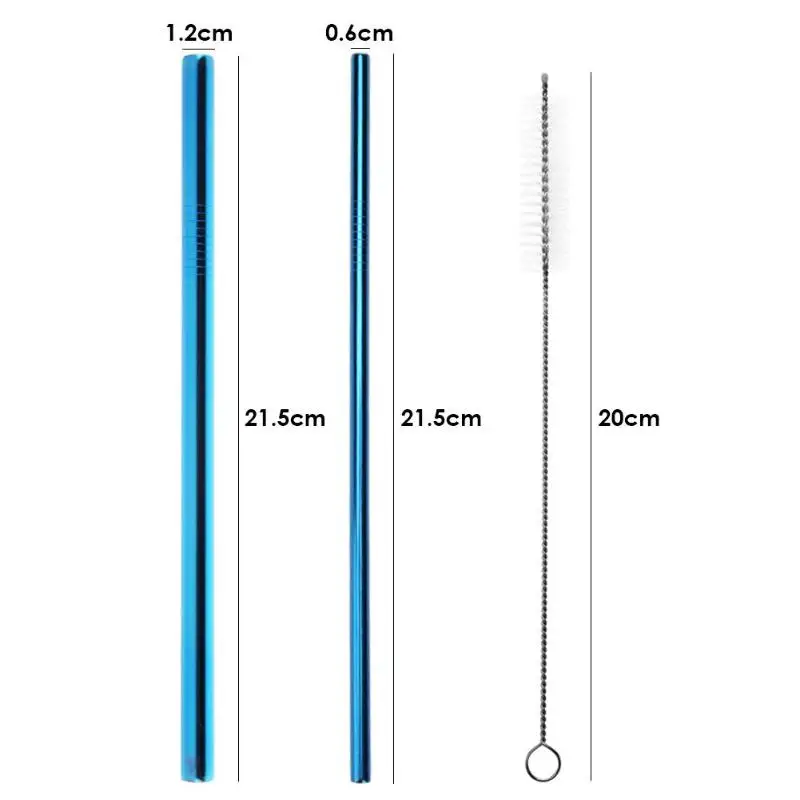 5 шт многоразовый набор питьевой соломы с чистящей щеткой фланелевый мешок