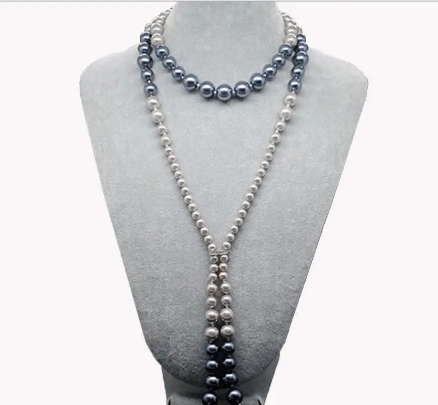 Jewelry Free Shipping Luxury jewelry accessory White color shell pearl long tassel sweater winter necklaces | Украшения и