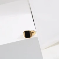 stainless steel gothic design black ring gold finger mens and womens style rings gift for women fashion accessories jewelry