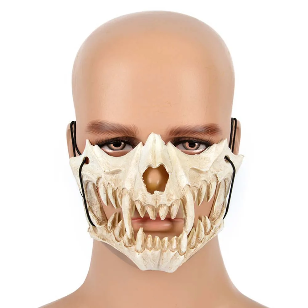 Японский Дракон Бог Маска Косплей Животное тенгу якша Тигр ПУ ужас половина лица