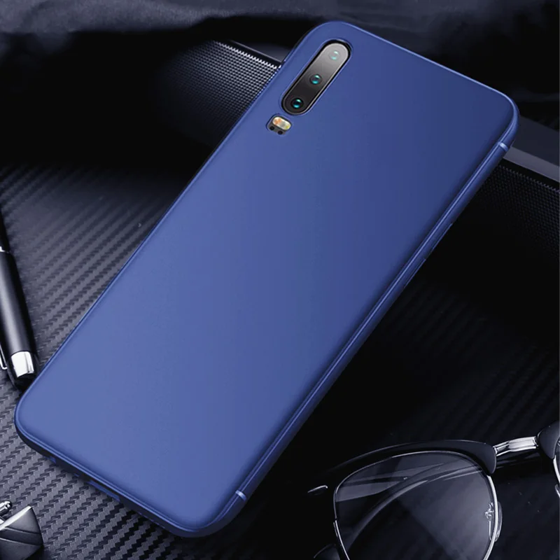 Dark Blue CAPSSICUM Ультратонкий Мягкий матовый чехол для huawei P30 P30 PRO Lite чехол s TPU Гибкая тонкая гелевая задняя крышка - Цвет: Dark Blue
