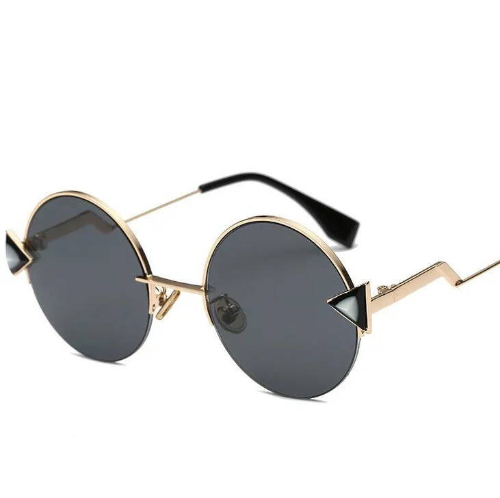 Роскошные Металлические Круглые Солнцезащитные очки с кристаллами 2019 брендовые
