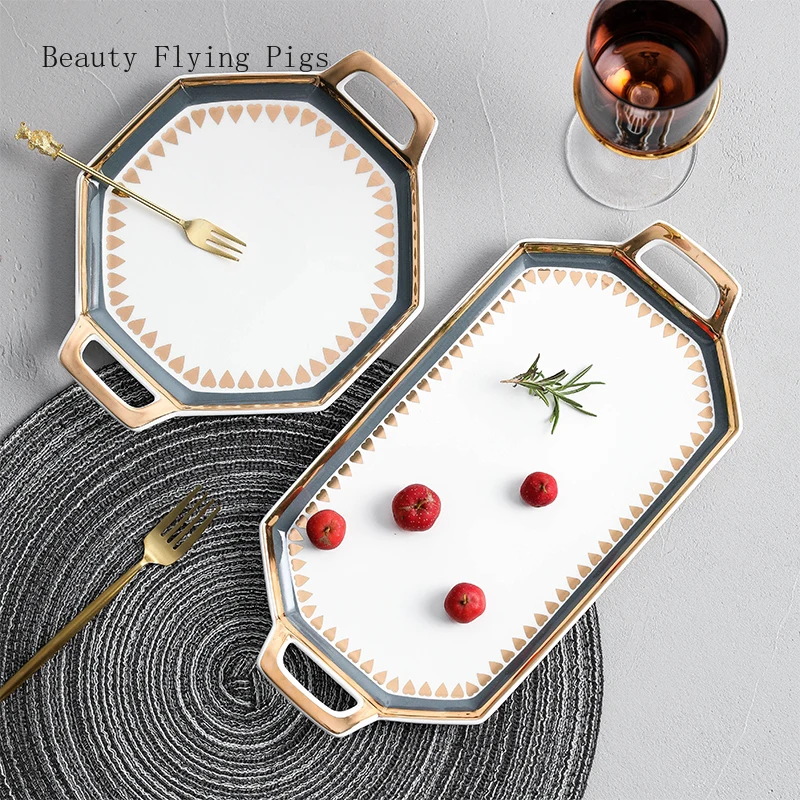 Поднос керамический для хранения ювелирных изделий в скандинавском стиле|Блюдца