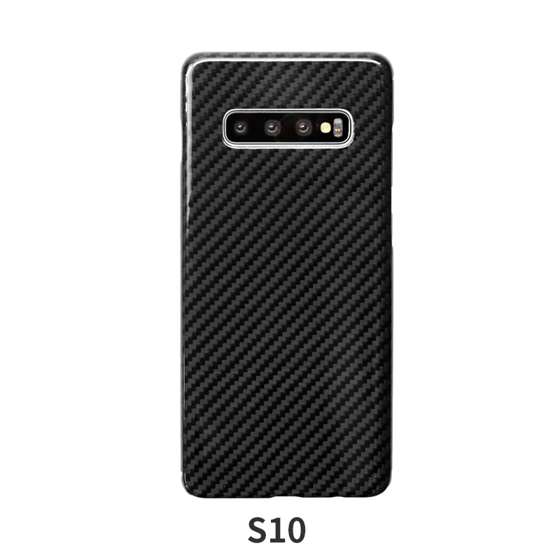 Kevlar чехол из чистого углеродного волокна для телефона Samsung Galaxy s10 s 10 plus черный