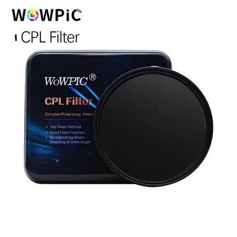 Фильтр WOWPIC CPL, поляризационный фильтр 55 мм/62 мм/72 мм/77 мм для камеры Canon Nikon DSLR Объектив PK ZOMEI