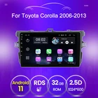 Android 11 для Toyota Corolla E140150 2006-2013, автомобильный DVD, мультимедийный видеоплеер, 2 ГБ + 32 ГБ, Wi-Fi, BT, SWC, аудио, без dvd
